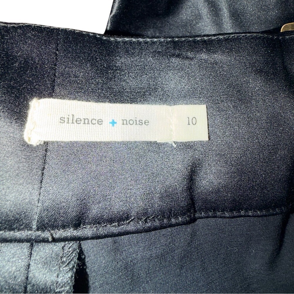 Urban Outfitters Silence Noise Black‎ Satin Belted Midi Skirt Size 10 - Picture 4 of 7